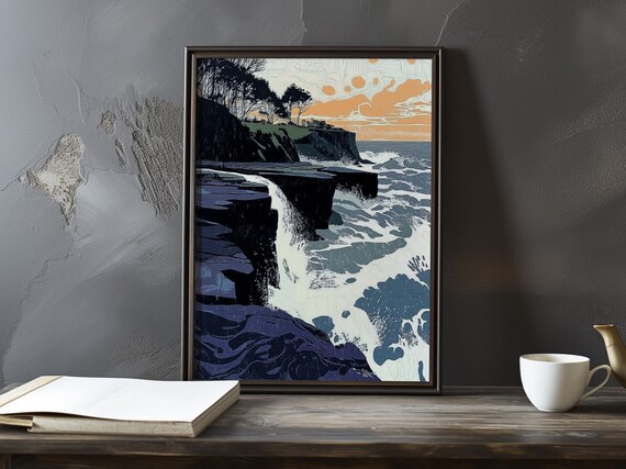 A Bold Coastal Landscape Flix Vallotton Inspired Impressionist Art Poster Nabi Movement Print Vallottonstyle French Decor