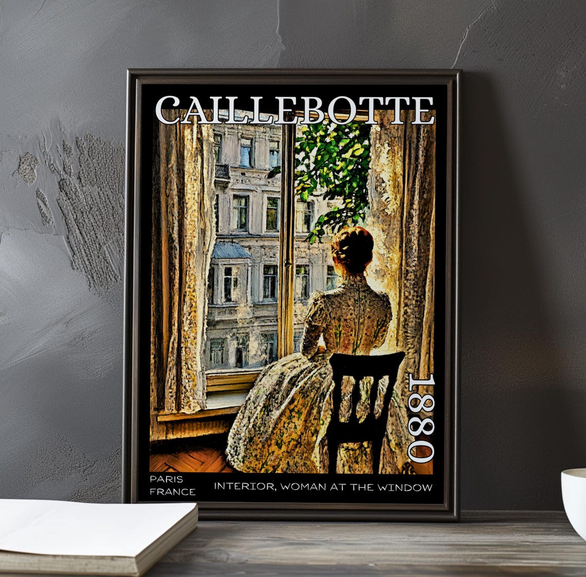 Caillebotte Interior Woman at the Window Seated Figure Poster