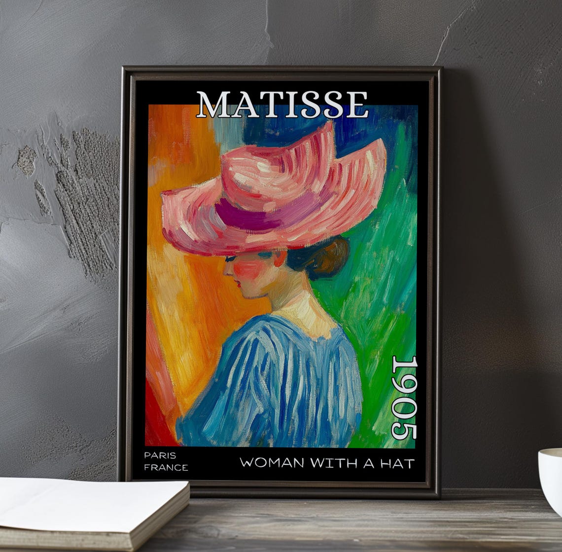 Woman With A Hat 1905 Matisse Style Pink Hat In Profile Art Poster
