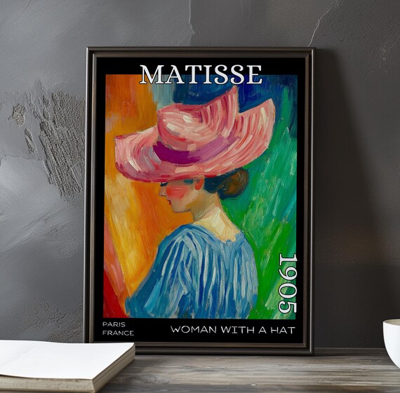 Woman With A Hat 1905 Matisse Style Pink Hat In Profile Art Poster