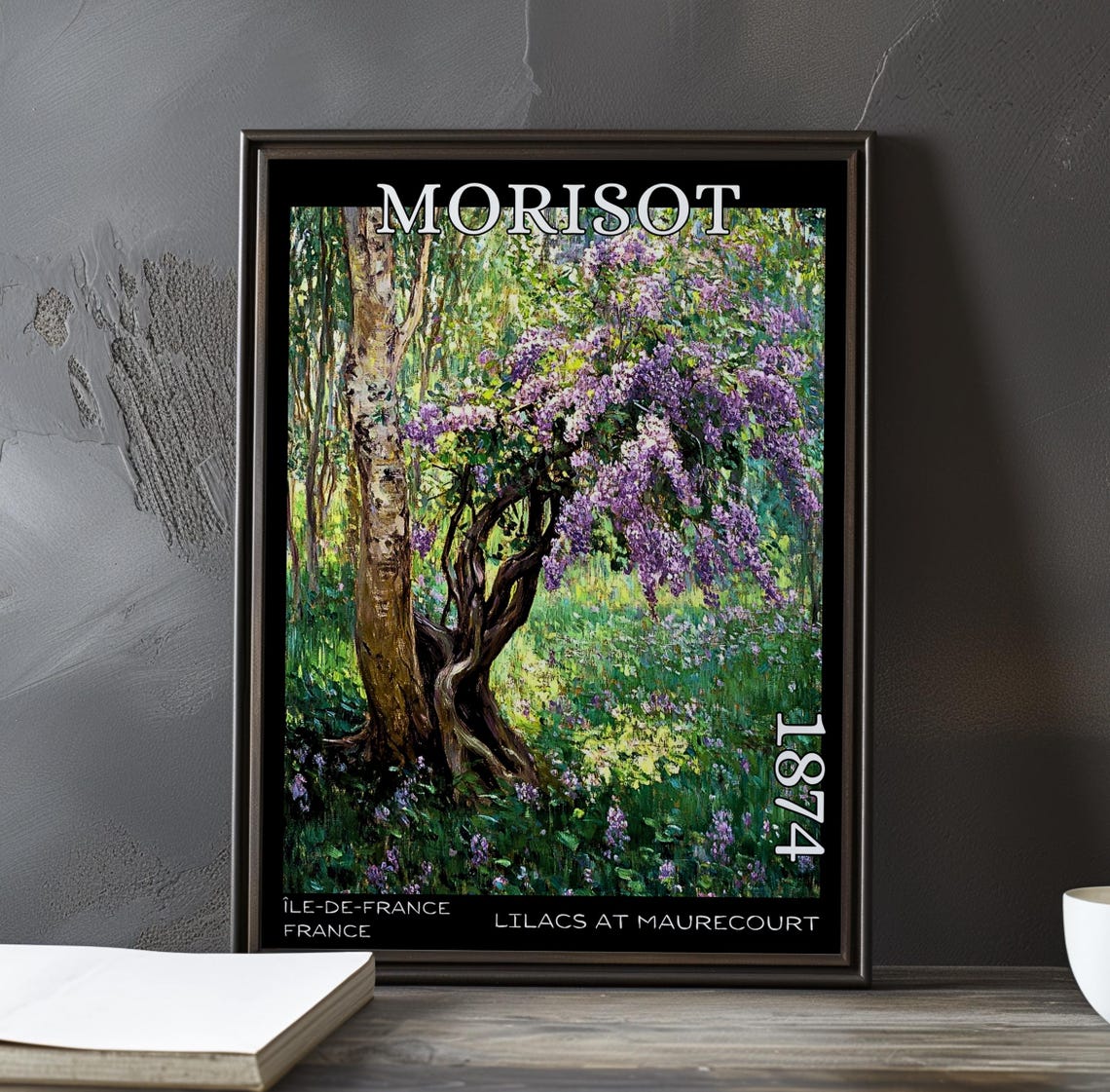 Morisot Lilacs at Maurecourt 1874 Lilac Bush Beside a Birch Poster