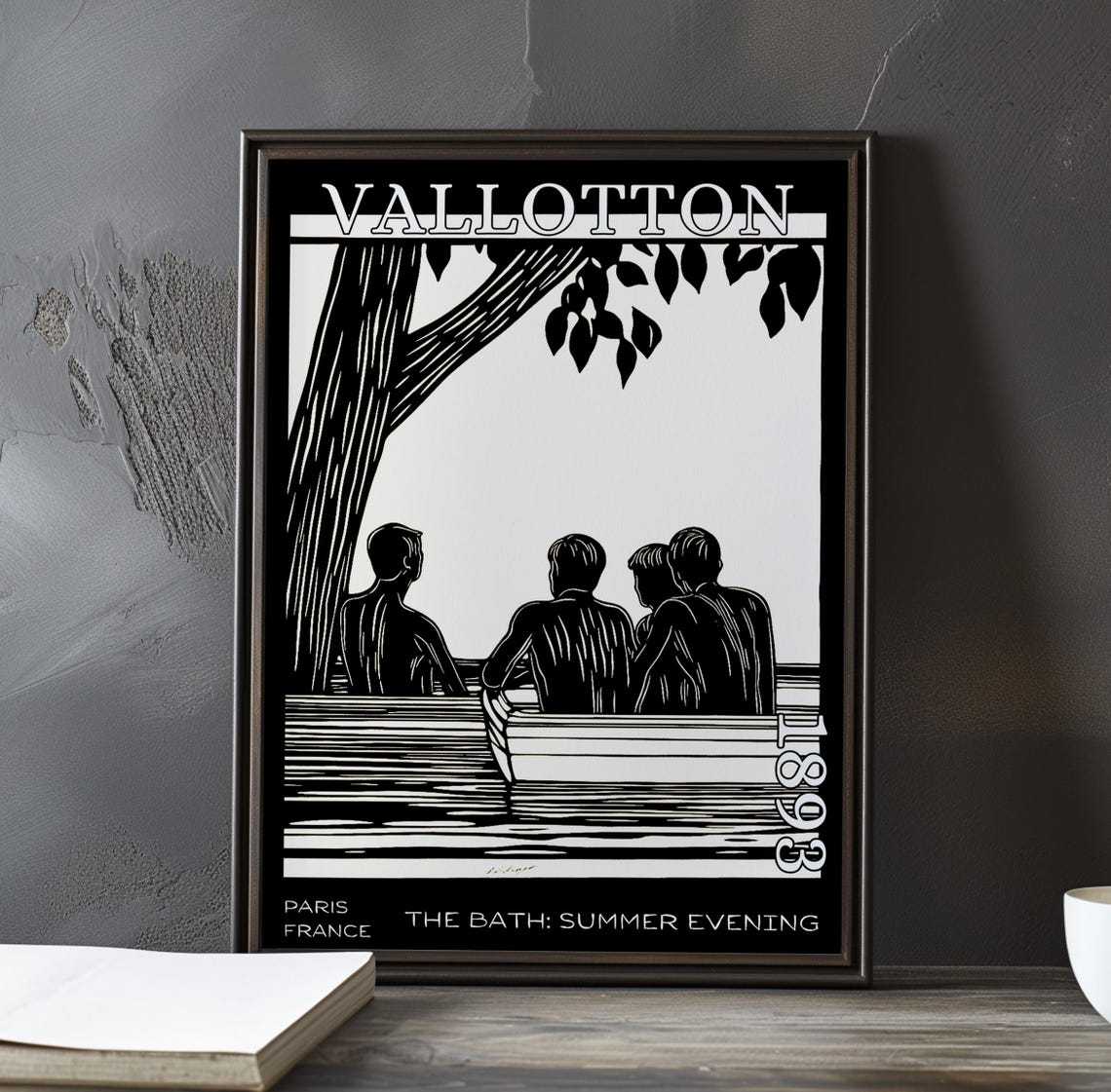 Félix Vallotton Dock Bathers Under Leafy Tree Branches 1893 Poster