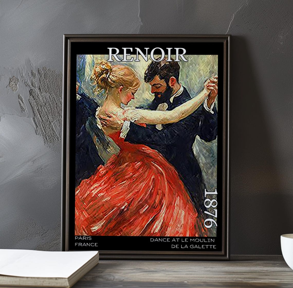 Renoir Dance at Le Moulin de la Galette Red Gown Waltz Poster