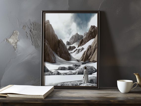 A Mountain Landscape With Snow Gustave Courbet Inspired Impressionist Gallery Print Impressionism Poster