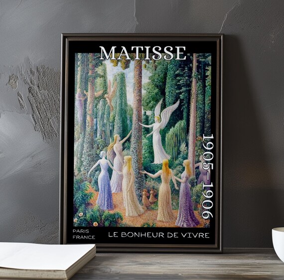 Le Bonheur De Vivre 1905 Matisse Style Angel In A Cypress Grove Poster