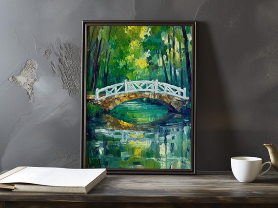 Bridge Reflections On A River Armand Guillaumin Inspired Poster Art Print Large Wall Decor Impressionism Prints Posters