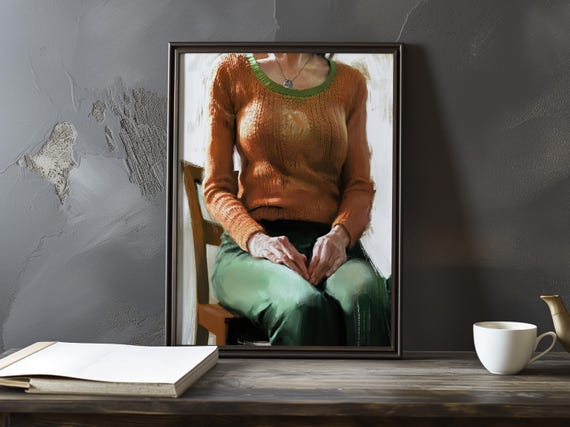 Portrait Of A Seated Figure Paul Cezanne Inspired Impressionist Art Print French Natural Still Life Poster Gallery