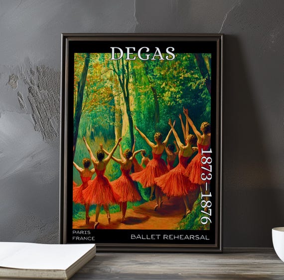 Ballet Rehearsal 18731876 Edgar Degas Print Poster Impressionism Post Impressionist Dancer Study French Movement Art Decor