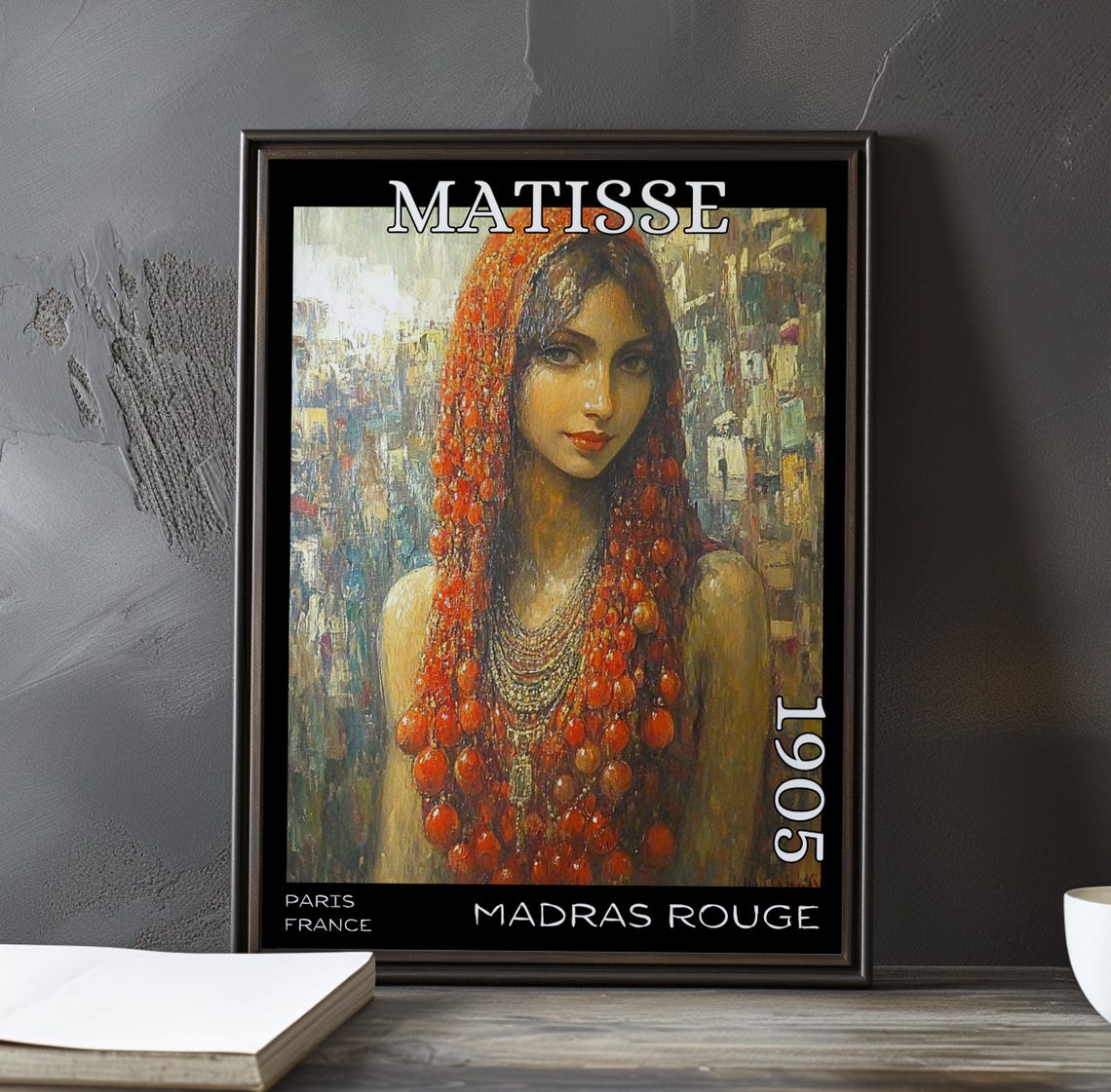 Matisse Madras Rouge 1905 Paris Red Pom Pom Veil Portrait Poster