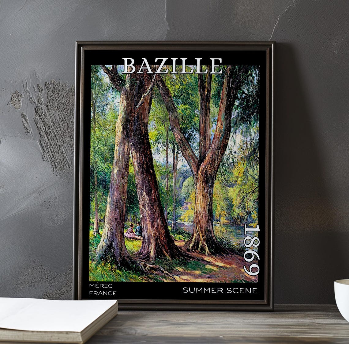 Bazille Summer Scene 1869 Riverside Grove Picnic View Art Poster