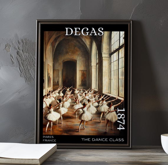 The Dance Class 1874 Edgar Degas Print Poster Impressionism Post Impressionist Ballet Rehearsal Ballerinas Paris Studio Art Decor