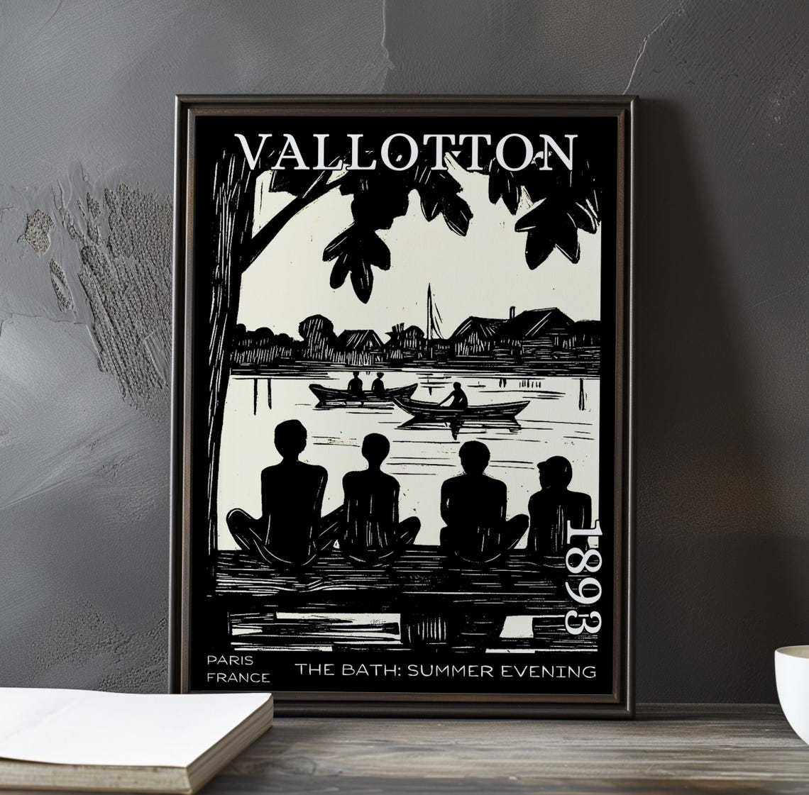 Félix Vallotton Lakeside Bathers Watching Rowboats 1893 Poster