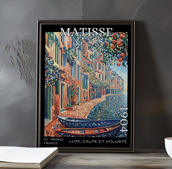 Matisse Luxe Calme 1904 St Tropez Canal Street Boats Mosaic Poster