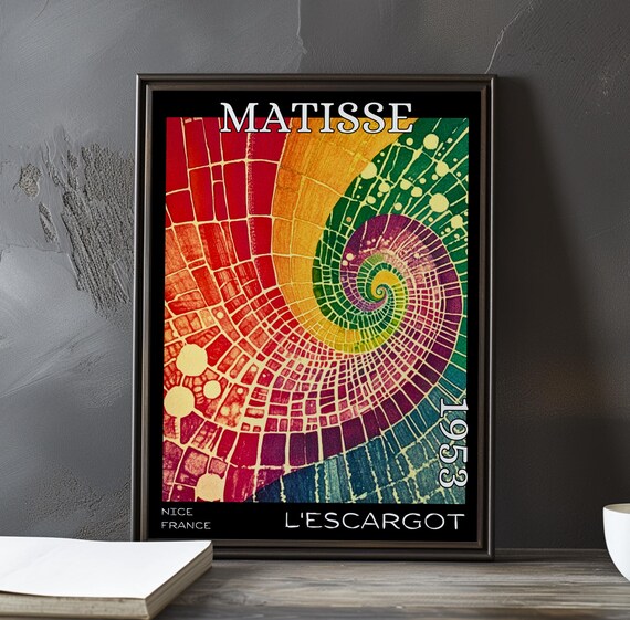 Matisse Lescargot 1953 Rainbow Nautilus Shell Mosaic Art Poster