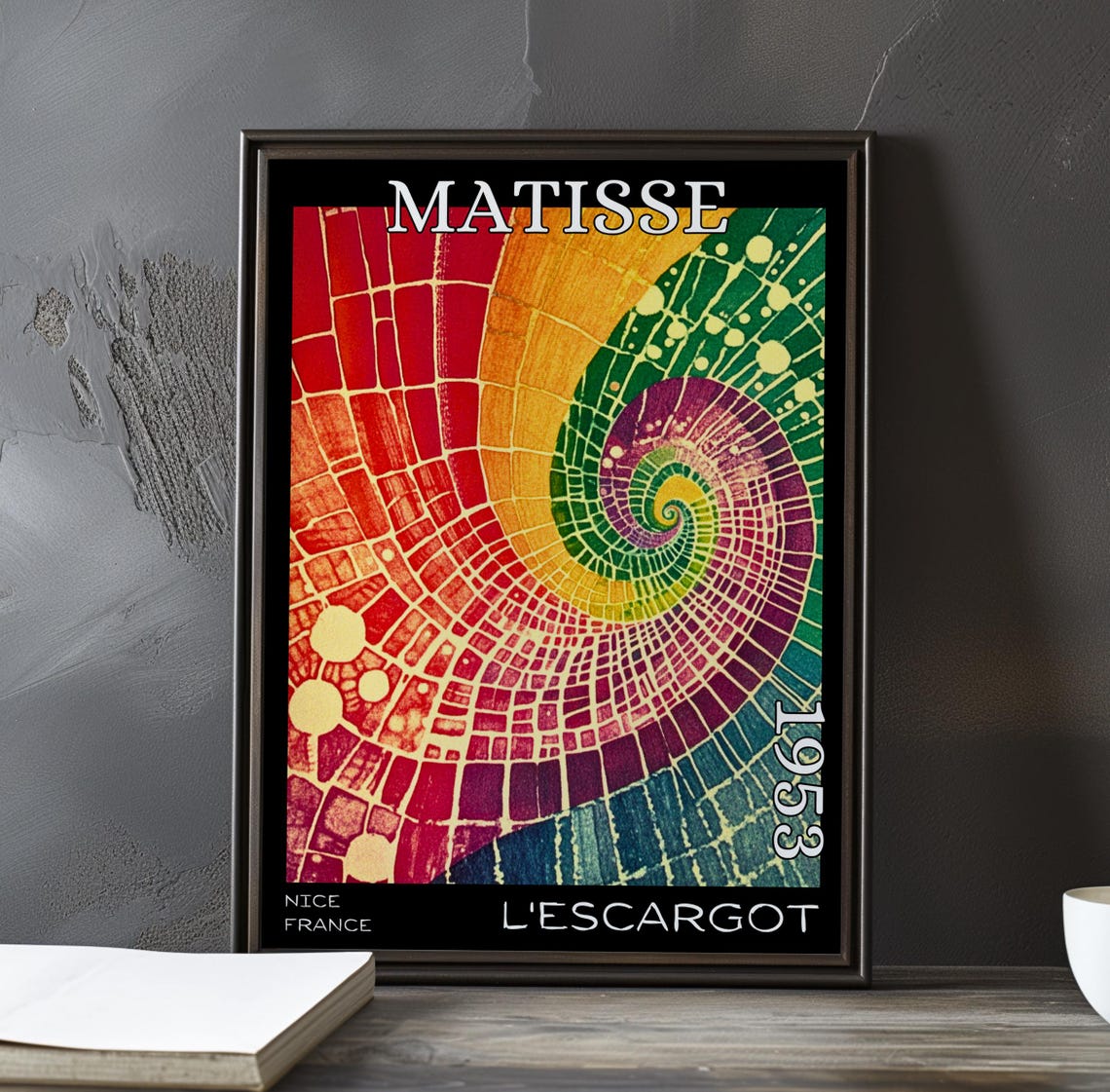 Matisse Lescargot 1953 Rainbow Nautilus Shell Mosaic Art Poster