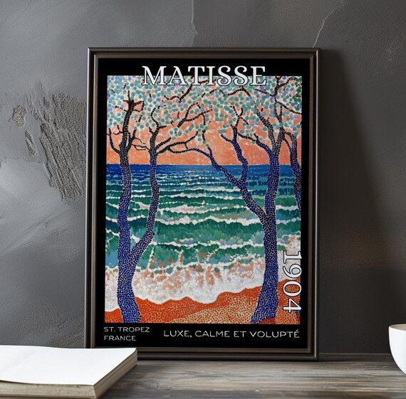 Matisse Luxe Calme 1904 St Tropez Blue Trees Sea Frame Poster