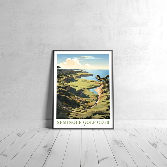 Seminole Golf Club USA Vintage Travel Poster Coastal Fairway View