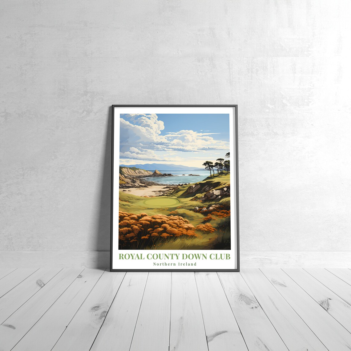 Royal County Down Golf Club Northern Ireland Links Course Travel Poster