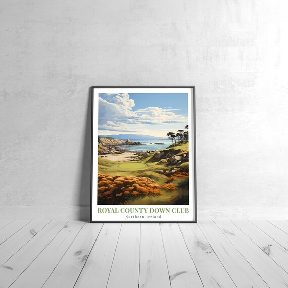 Royal County Down Golf Club Northern Ireland Links Course Travel Poster