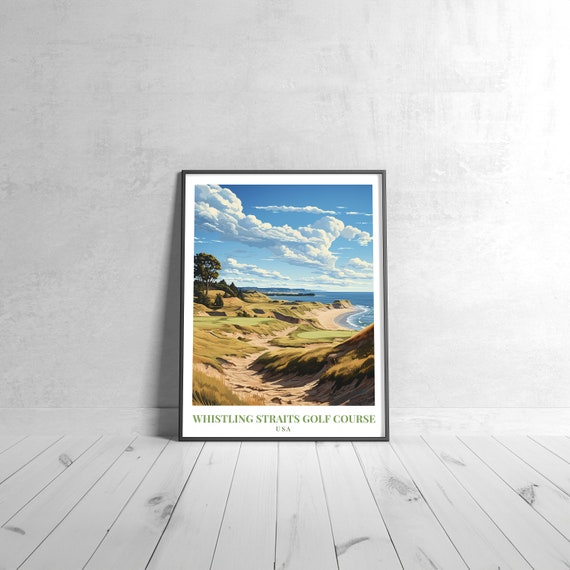 Whistling Straits Golf Course USA Vintage Travel Poster With Dunes