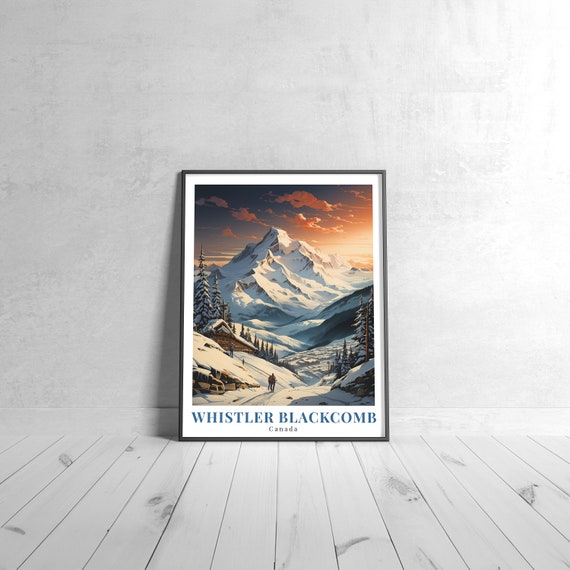 Whistler Blackcomb Vintage Travel Poster Retro Canada Art Print Colorful Home Decor Wall Unique Gift