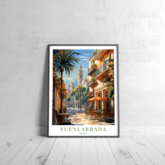 Fuenlabrada Vintage Travel Poster Retro Spain Art Print Colorful Home Decor Wall Unique Gift