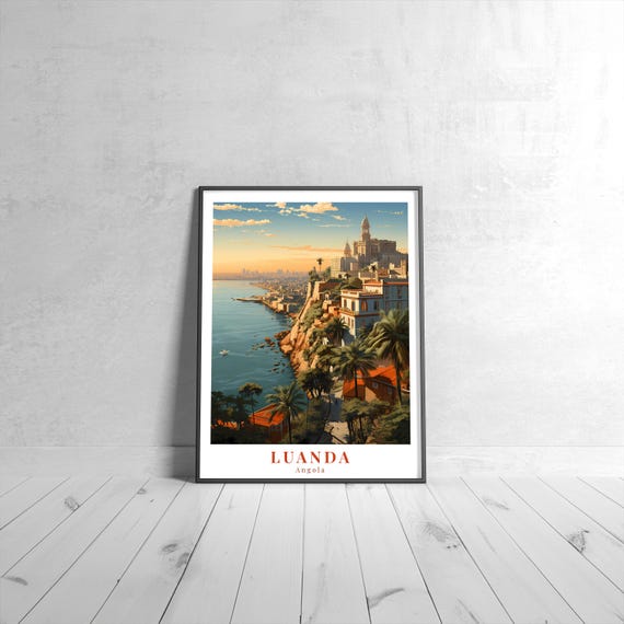 Luanda Vintage Travel Poster Retro Angola Art Print Colorful Home Decor Wall Unique Gift