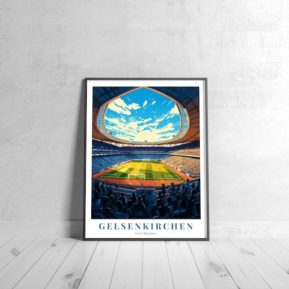 Gelsenkirchen Germany Football Stadium Match Day Crowd Sports Poster