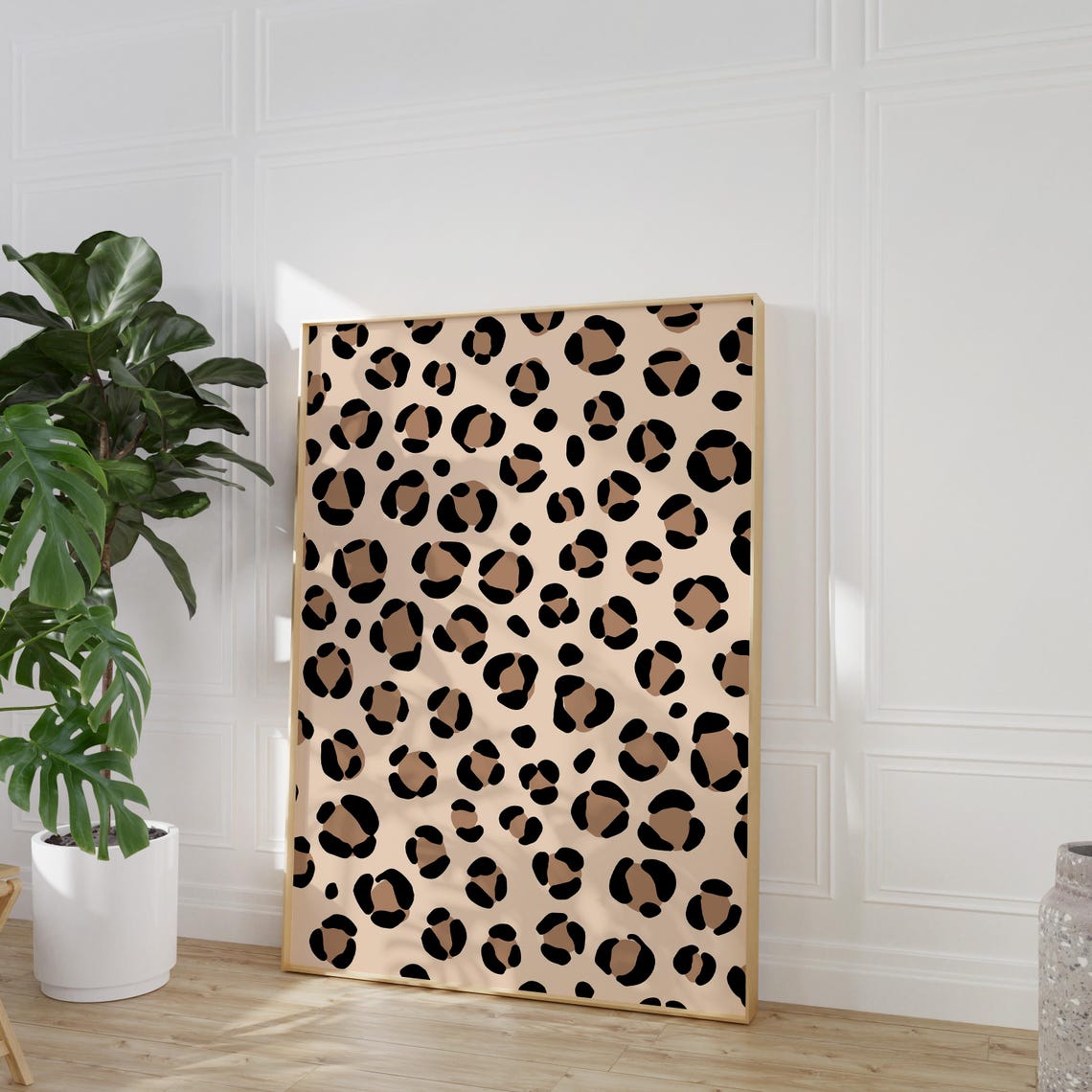Leopard Spots Neutral Tan Brown Boho Safari Animal Pattern Poster - Image 4