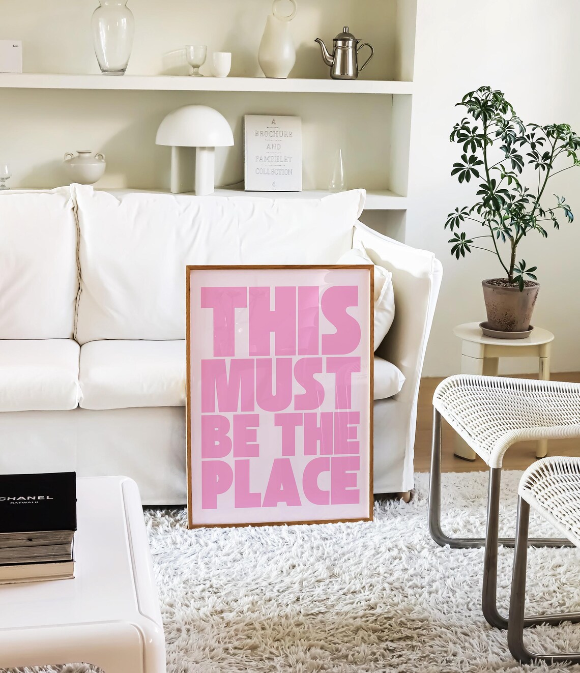 This Must Be The Place Pink Preppy Art Print - Image 4