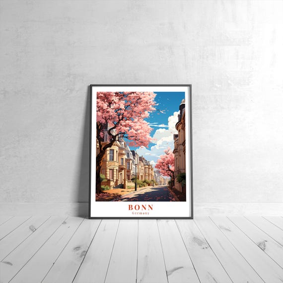 Bonn Vintage Travel Poster Retro Germany Art Print Colorful Home Decor Wall Unique Gift