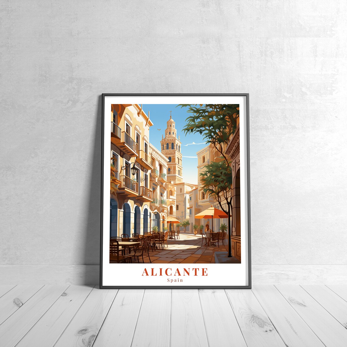 Alicante Vintage Travel Poster, Retro Spain Art Print
