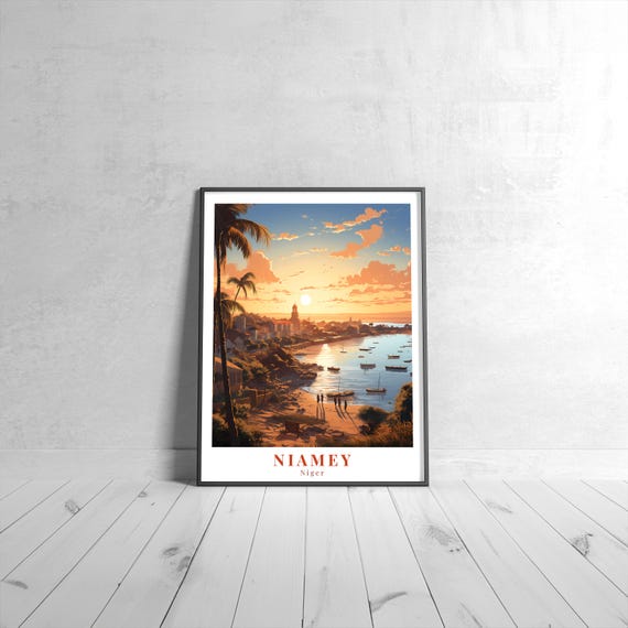Niamey Vintage Travel Poster Retro Niger Art Print Colorful Home Decor Wall Unique Gift
