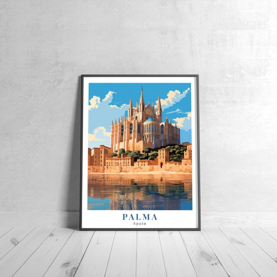Palma Vintage Travel Poster Retro Spain Art Print Colorful Home Decor Wall Unique Gift