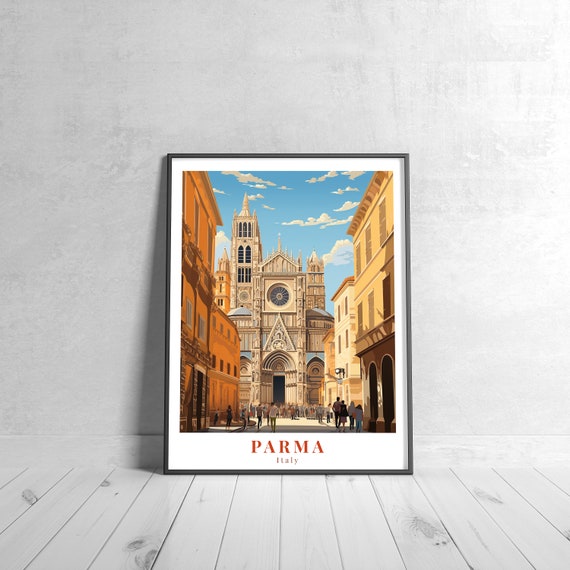 Parma Vintage Travel Poster Retro Italy Art Print Colorful Home Decor Wall Unique Gift