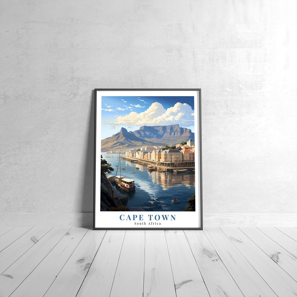 Cape Town Vintage Travel Poster, South Africa