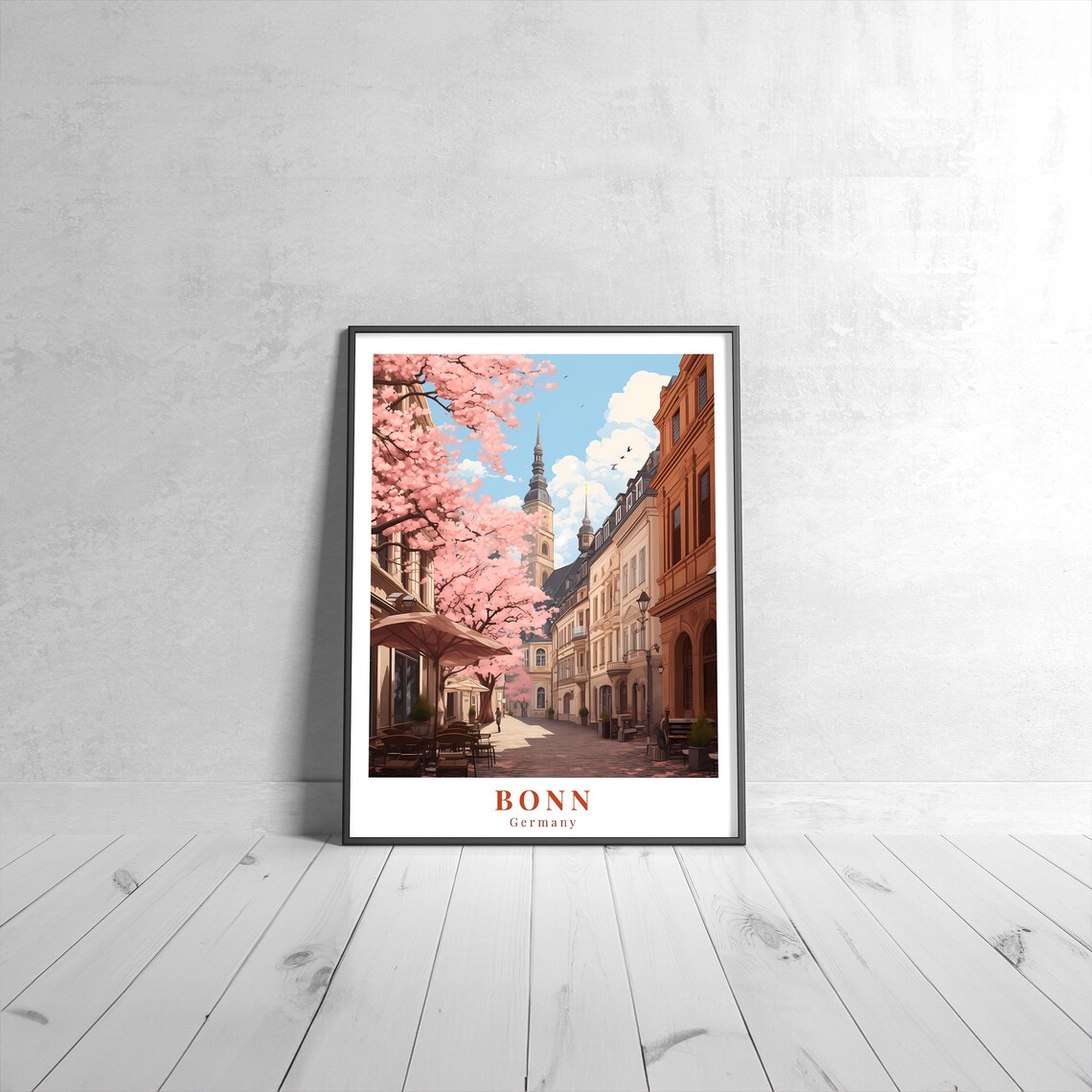 Bonn Vintage Travel Poster, Germany Art Print