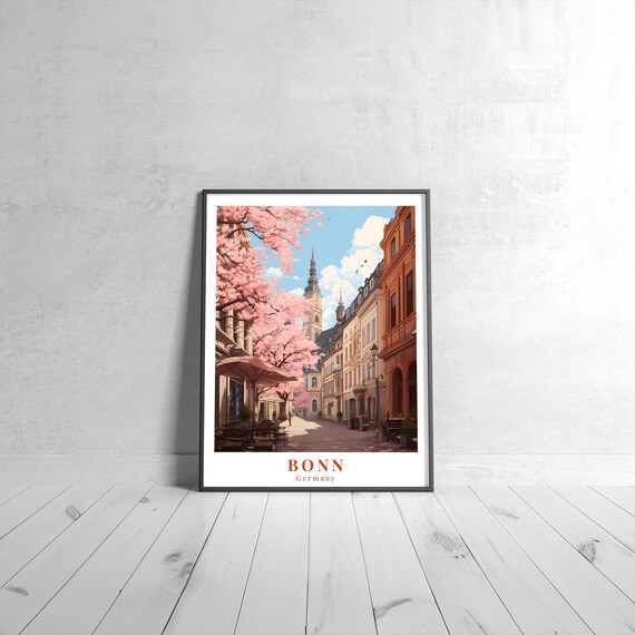 Bonn Vintage Travel Poster, Germany Art Print