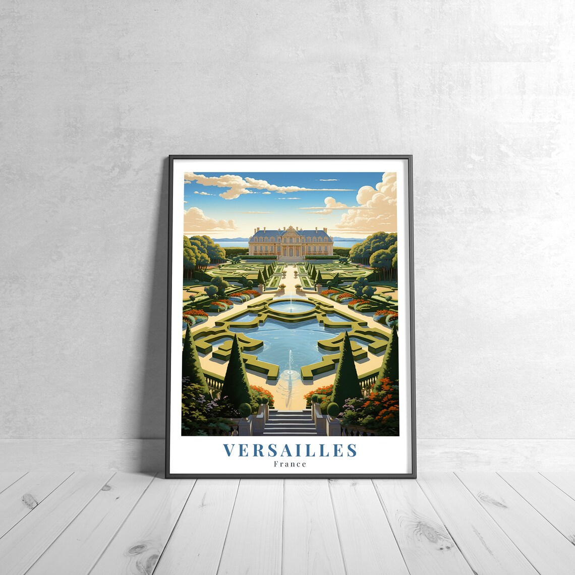 Versailles Vintage Travel Poster, Retro France