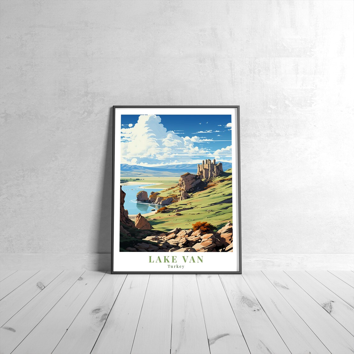 Lake Van Vintage Travel Poster, Turkey Art Print