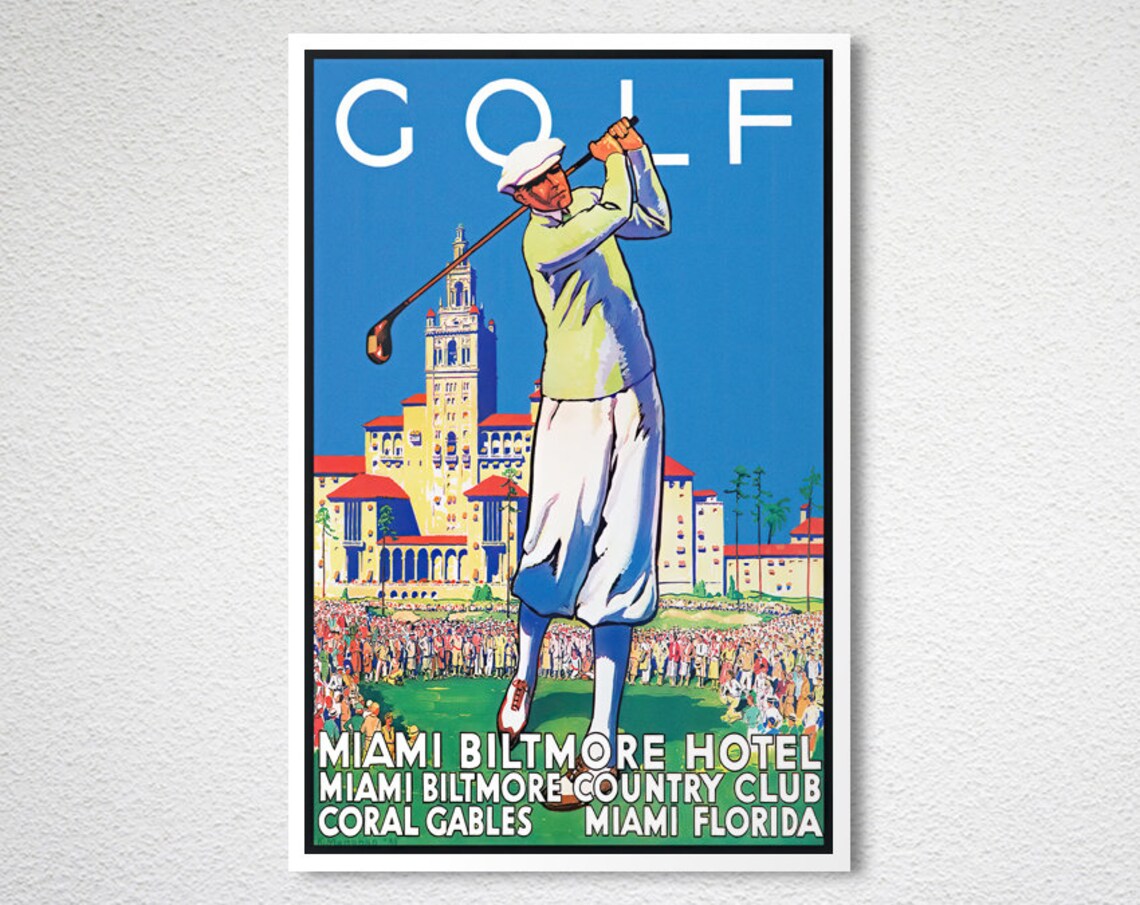 Golf Miami Vintage Sport Poster, Travel Poster - Image 2