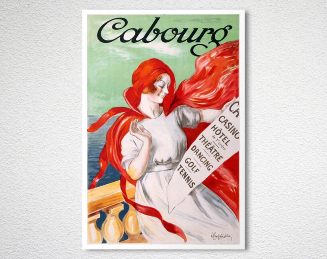 Cabourg Vintage French Seaside Resort Casino Golf Tennis Travel Poster - Image 2