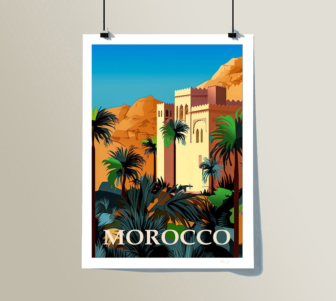 Morocco Kasbah Marrakech Travel Poster, Morocco - Image 2