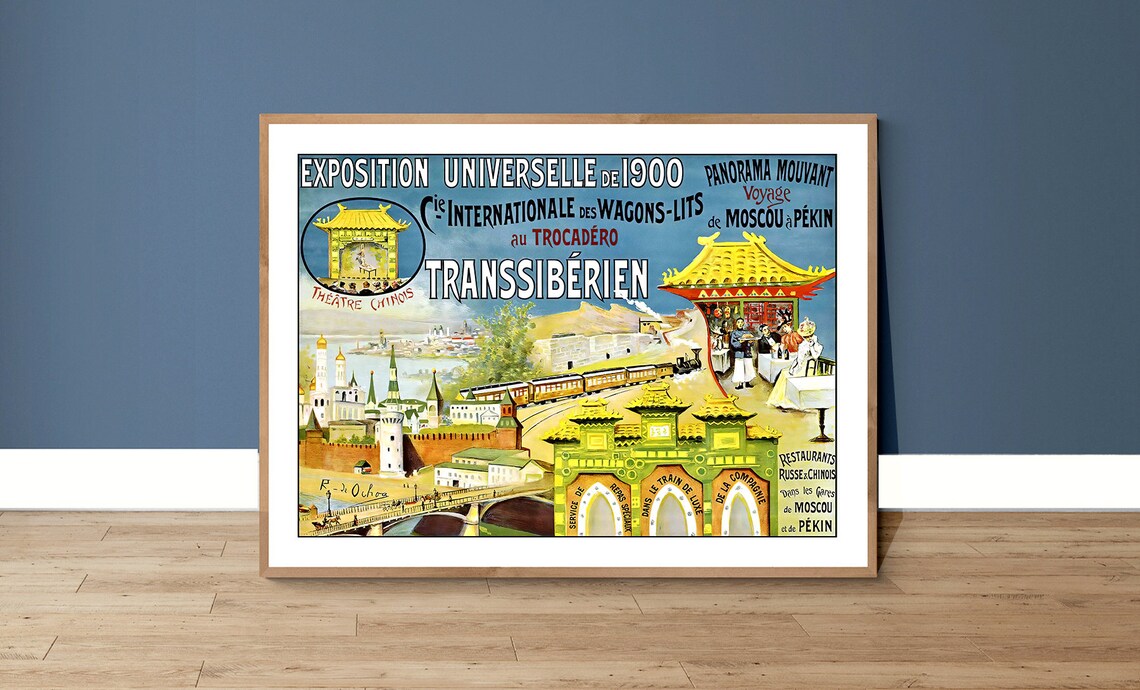 Exposition Universelle De 1900 Transsiberien Travel Poster