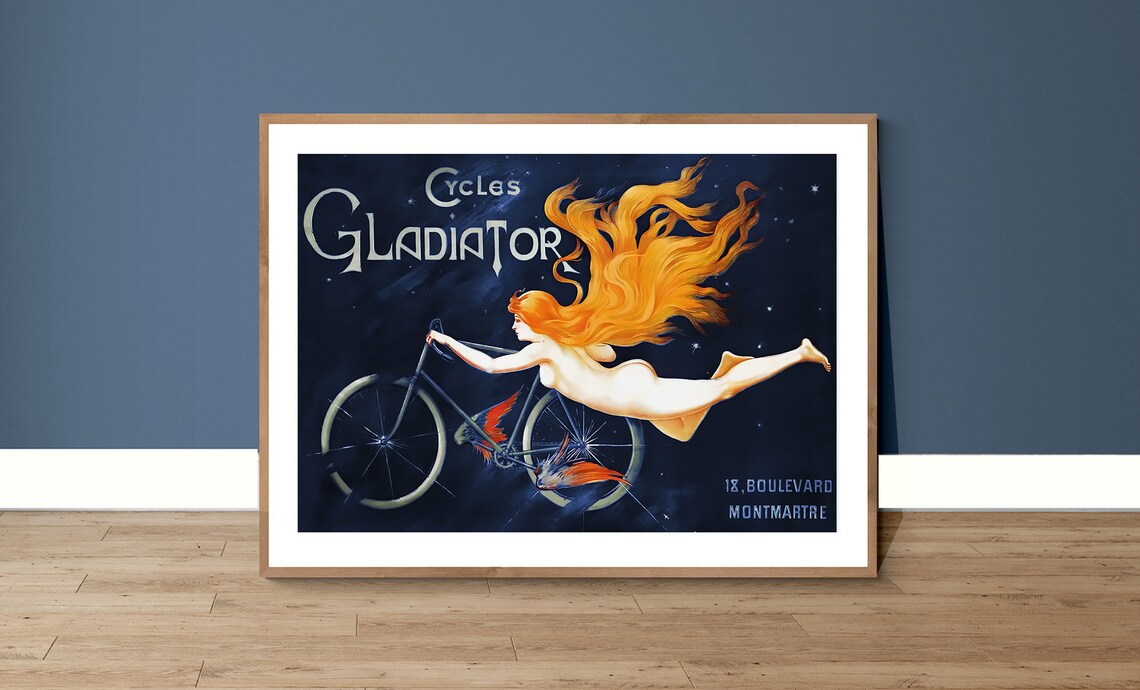 Cycles Gladiator Vintage Bicycle Poster Art Print