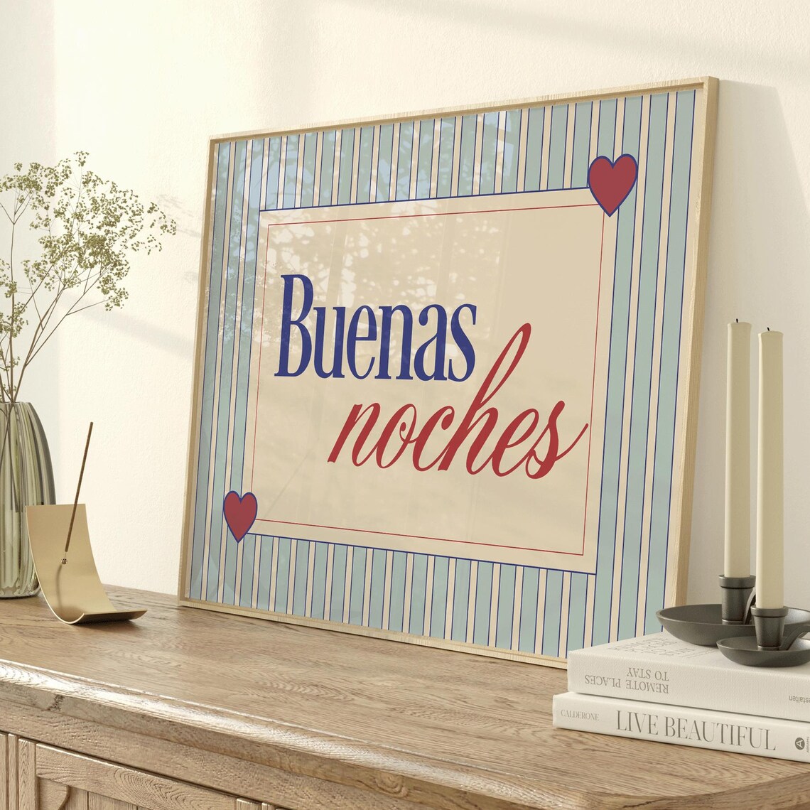 Buenas Noches Retro Apartment Decor Art Print
