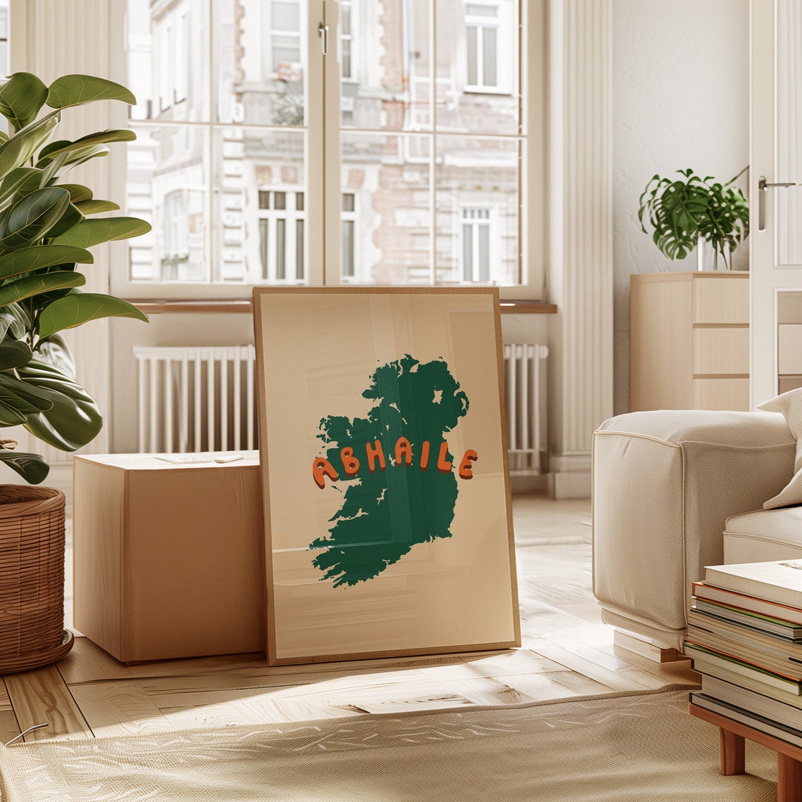 Abhaile Ireland Map Green Silhouette Gaelic Home Decor Poster - Image 7