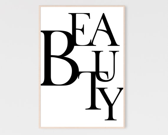 Beauty Print Wall Art Beautiful Dressing Room Abstract Typography Fashion Glam Decor