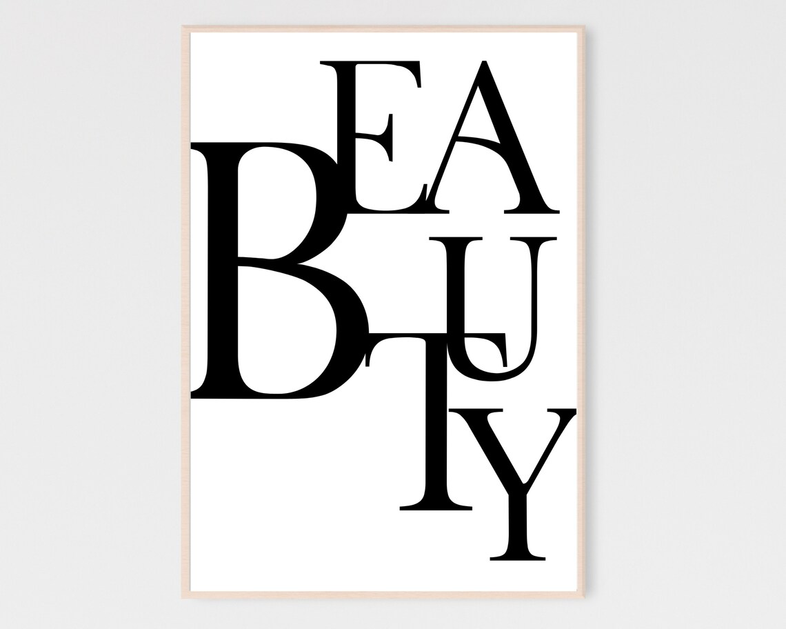 Beauty Print Wall Art Beautiful Dressing Room Abstract Typography Fashion Glam Decor