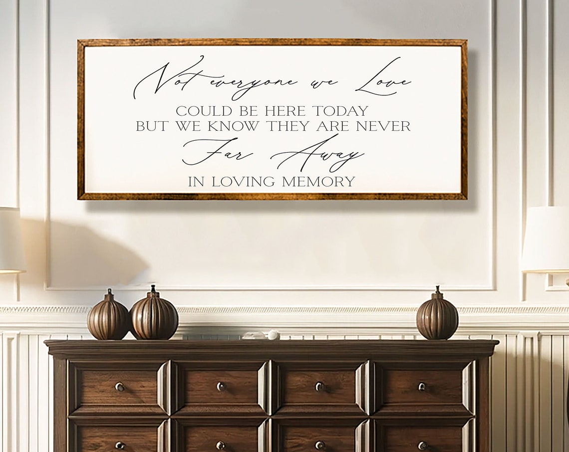 In Loving Memory Wedding Sign Never Far Away Memorial Wall Poster